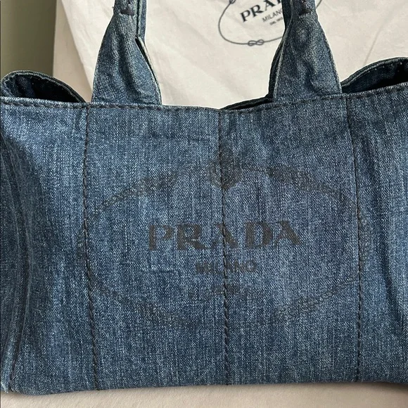 Prada Canapa Denim Tote – Lg | Authentic 💙 - Picture 3 of 17